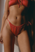 Bas de maillot tanga en polyamide recyclé | rouge " pauline - cherry"