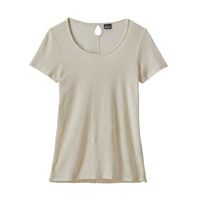 T-shirt beige en lin et polyester recyclé - mount airy scoop