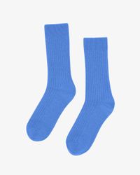 Chaussettes en laine mérinos recyclée | bleu "pacific blue"