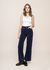 Pantalon flare velours en coton bio | marine "calgary - navy"