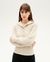 Pull ample col haut en matières recyclées | blanc "white susi knitted sweater" - Thinking Mu