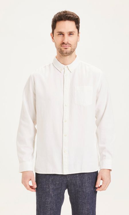 Chemise blanche en tencel et coton bio - larch bright white
