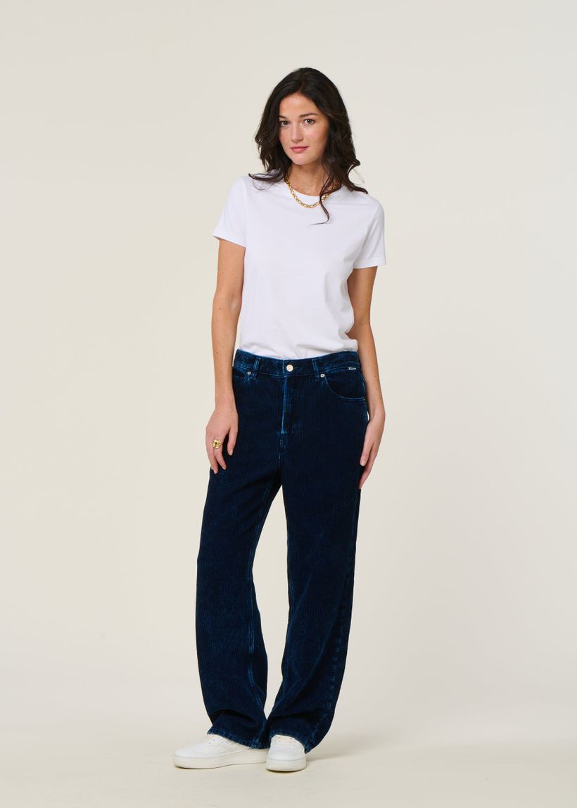 Pantalon velours côtelé en coton bio | bleu "haayi indigo cord - indigofera" - Armedangels