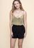 Top col v en satin éco | vert "maud - woody olive" - Jan'n June