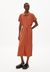 Robe longue boutonnée terracotta en tencel et coton bio - iskaa solid brick