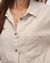 Chemiser beige en coton bio et lin - vivien blouse - light sand melange - Kuyichi