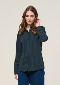Chemise en tencel et matière recyclée | verte "dark green katha blouse - green"