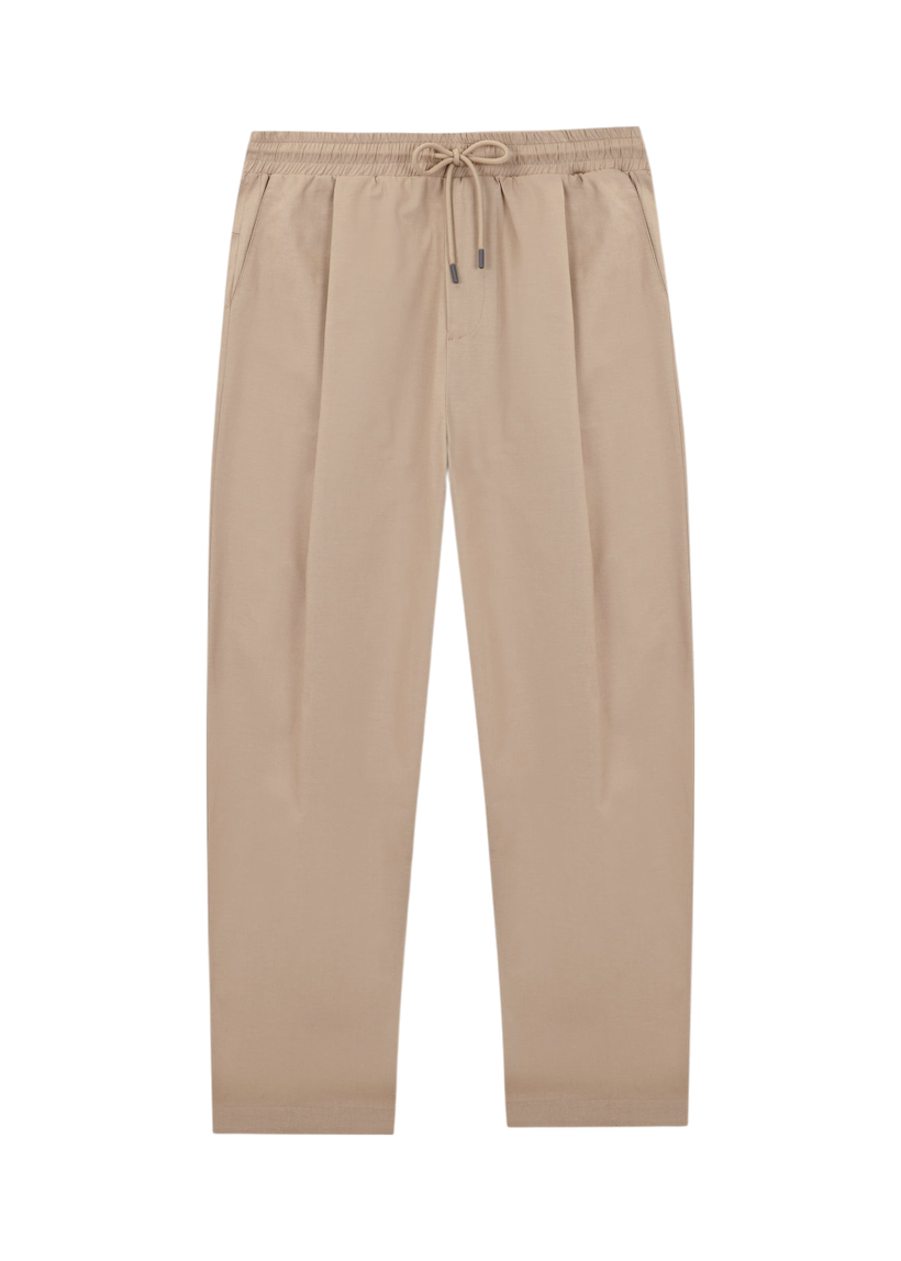 Pantalon droit en coton bio | taupe "smart pants cotton" - Unfeigned