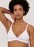 Soutien-gorge triangle en coton bio | blanc "core triangle bra white"