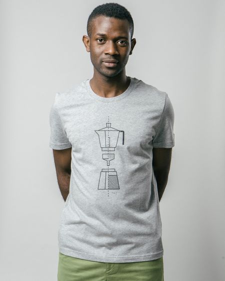 T-shirt gris imprimé en coton bio - how to moka