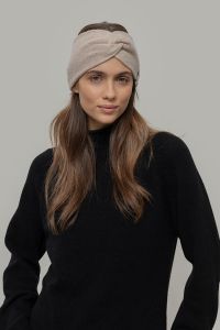 Bandeau en cachemire recyclé | beige "fascia nadia - beige"
