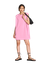 Robe t-shirt rose en coton bio - mini dress nanita mauve