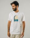 T-shirt imprimé et brodé en coton bio - sunbathing club t-shirt white - Brava Fabrics