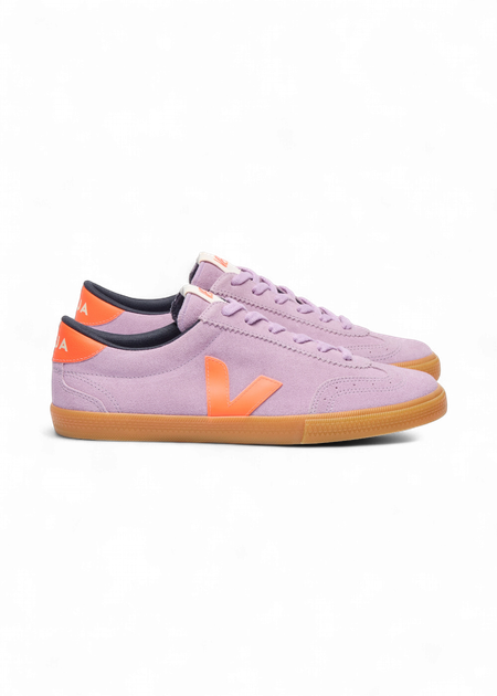 Baskets en cuir | orange et violet "volley - orchid_fury_natural"