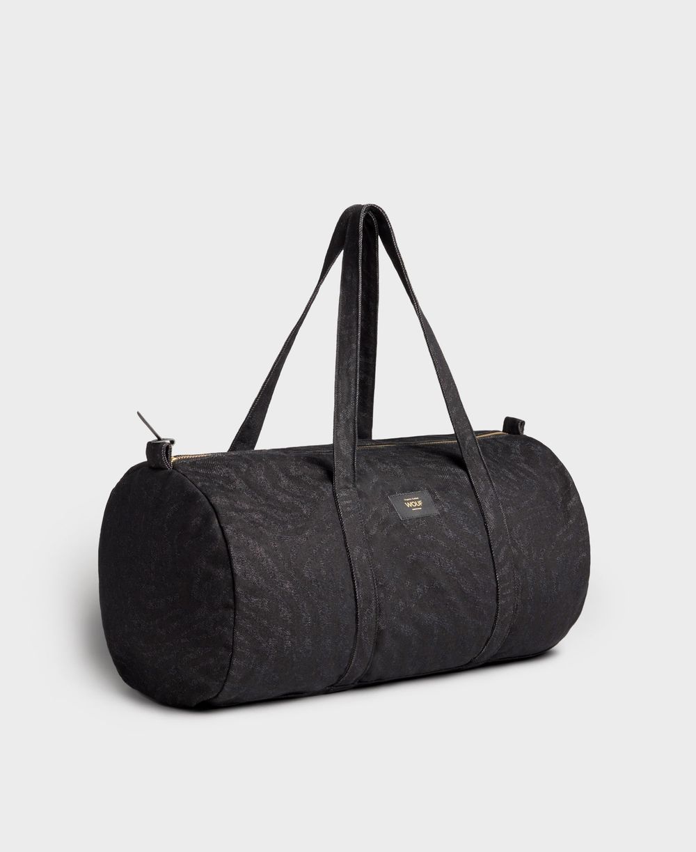 Sac bowling en coton bio | noir imprim?� 