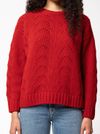 Pull maille rouge en laine bio  - lena chili - Nudie Jeans