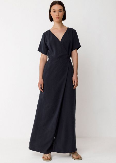 Combinaison fluide en tencel | noir "mono adela - black" - SKFK