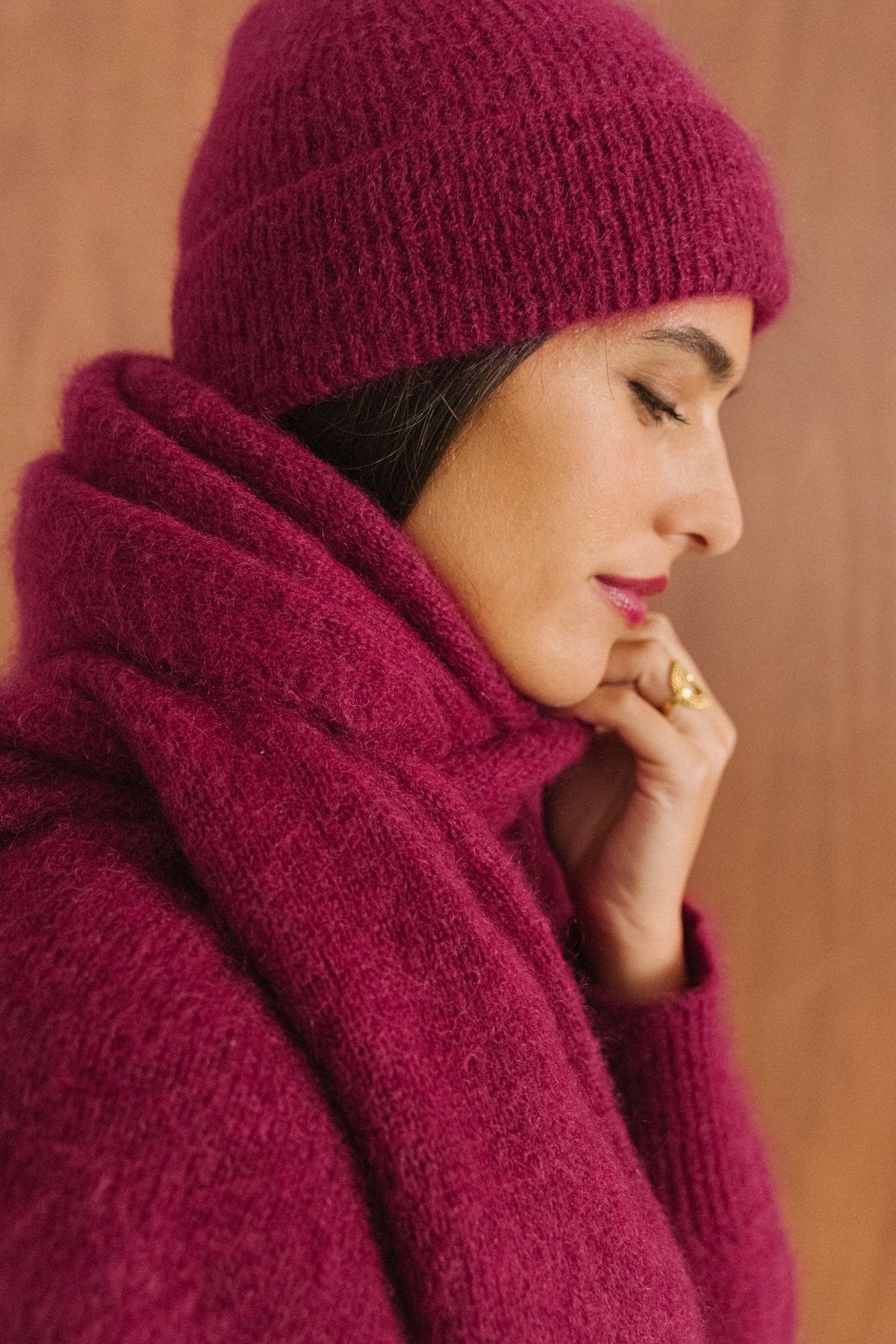 Echarpe en mohair certifié | framboise "éléanore" - Bonjour Demain