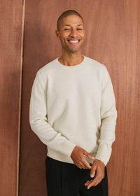 Pull en laine mérinos recyclée | écru