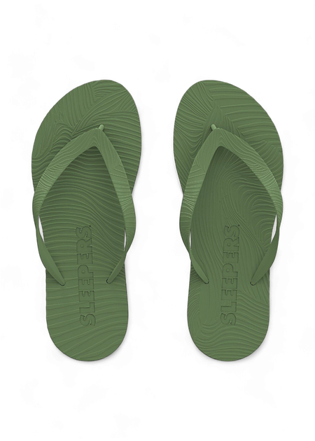 Tongs en caoutchouc naturel | vert "mens regular green"