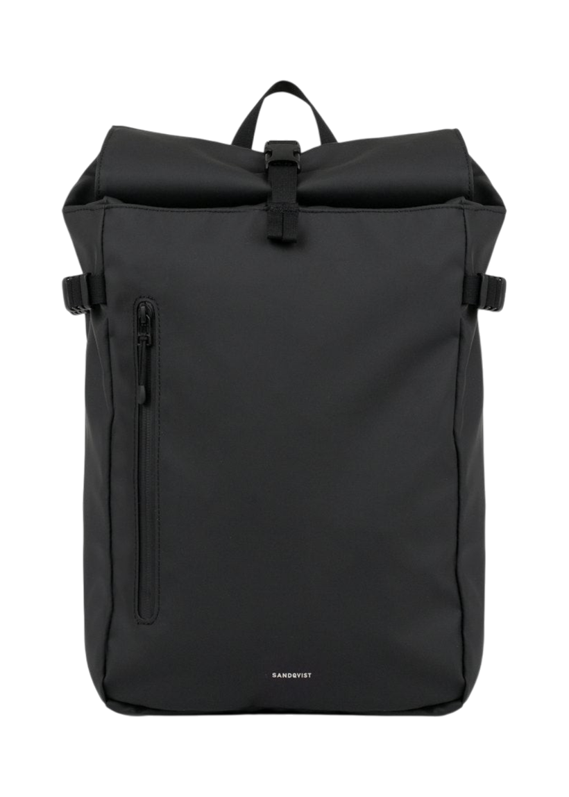 Sac à dos 20l en matière recyclée | noir "stream slim rolltop m - black" - Sandqvist