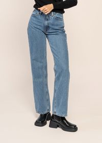 Jean large en coton bio | bleu "clean eileen casual blue"