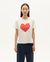 T-shirt imprimé en coton bio | blanc "heart ida t-shirt white" - Thinking Mu