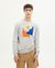 Sweat imprimé gris en coton bio - mediterraneo sweatshirt grey melange