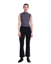 Pantalon flare cropped en coton bio | noir "miosa black"