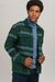 Surchemise en flanelle verte à rayures en coton bio - heavy flannel striped trekking green