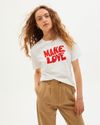 T-shirt blanc imprimé en coton bio - make love t-shirt snow white - Thinking Mu