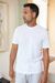 T-shirt en coton bio piqué | blanc "liron eco pique white"
