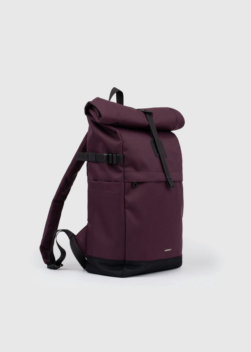 Sac à dos 23l en matière recyclée | bordeaux "icon rolltop backpack m - cabernet" - Sandqvist