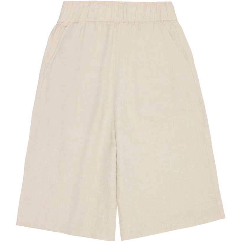 Short maxi ample en lin biologique | beige "eve culotte high-rise wide linen short light feather grays" - Knowledge Cotton Apparel