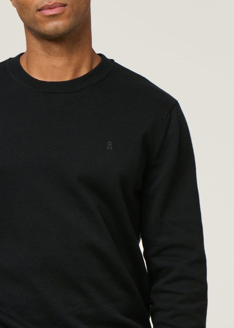 Pull en coton biologique | noir "loukaa knit sweater - black" - Armedangels