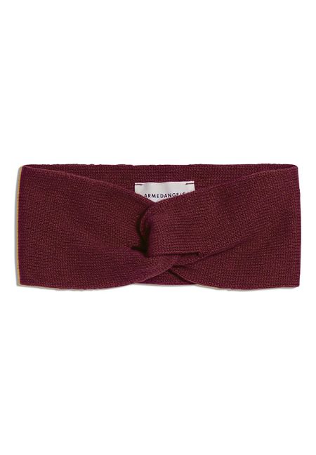 Bandeau bordeaux en coton bio et laine - maritaa