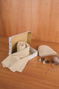 Coffret bonnet & écharpe en laine mérinos certifiée | beige