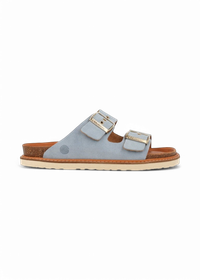 Sandales en cuir suède certifié | bleu ciel "hawaii velour sky"