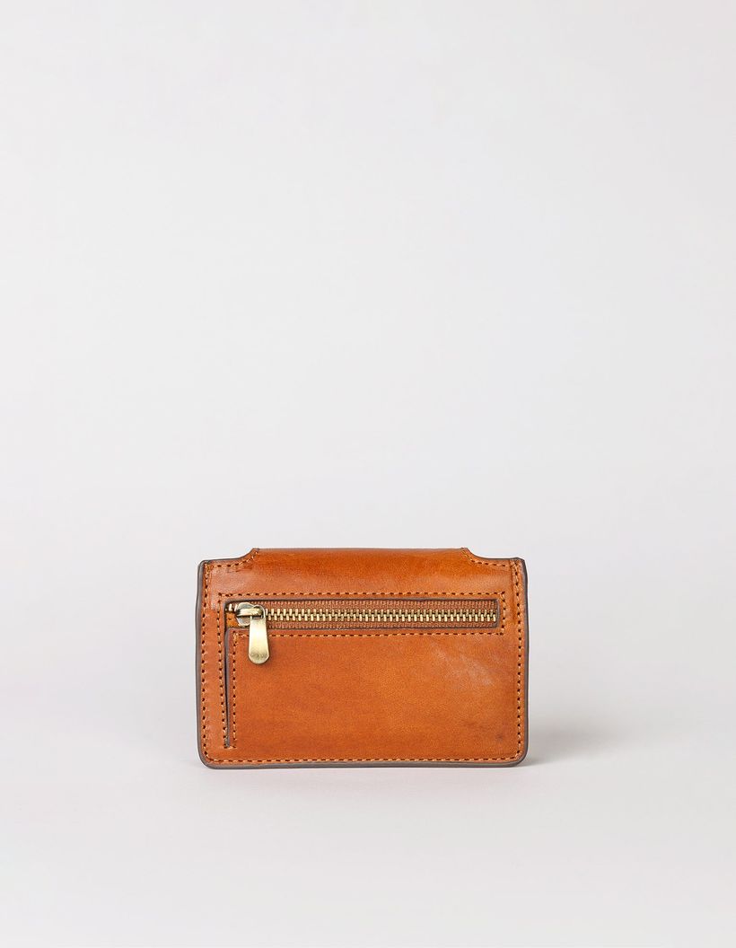 Portefeuille en cuir certifié | cognac "harmonica - cognac classic leather" - O My Bag