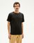 T-shirt manches courtes en coton bio | noir "sol black patch tshirt"
