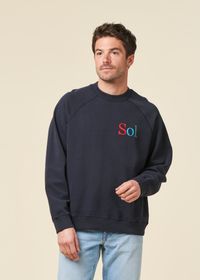 Sweat en coton biologique | bleu "sol type navy pepe sweatshirt - blue"