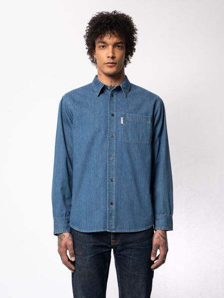 Chemise en jean en coton bio - hebbe humble blue denim