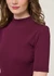 T-shirt côtelé en coton bio | bordeaux "regenerative organic cotton high neck rib - fig" - Knowledge Cotton Apparel