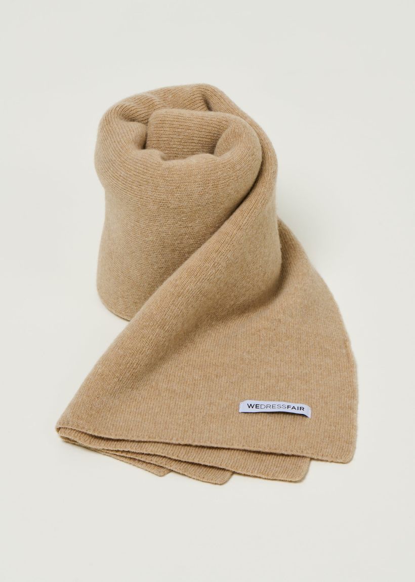 L'écharpe en laine mérinos recyclée | beige - WeDressFair Essentiels