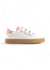 Baskets à scratch en cuir certifié | blanc et rose "b0 velcro gum sole white and pink"