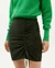 Jupe verte forêt à fente en coton bio - green seersucker rachel skirt