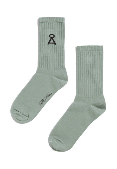 Chaussettes vert clair en coton bio et recyclé - saamu sage green