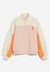 Sweat col zippé multicolore en coton bio - eminaa color block rose quartz-light burnt