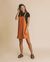 Robe salopette terracotta en coton bio - amelie