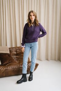 Jean mom en coton bio | bleu "breezy britt summer clouds"